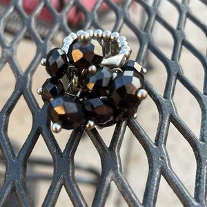 Black/Brown Beaded Bubble Ring